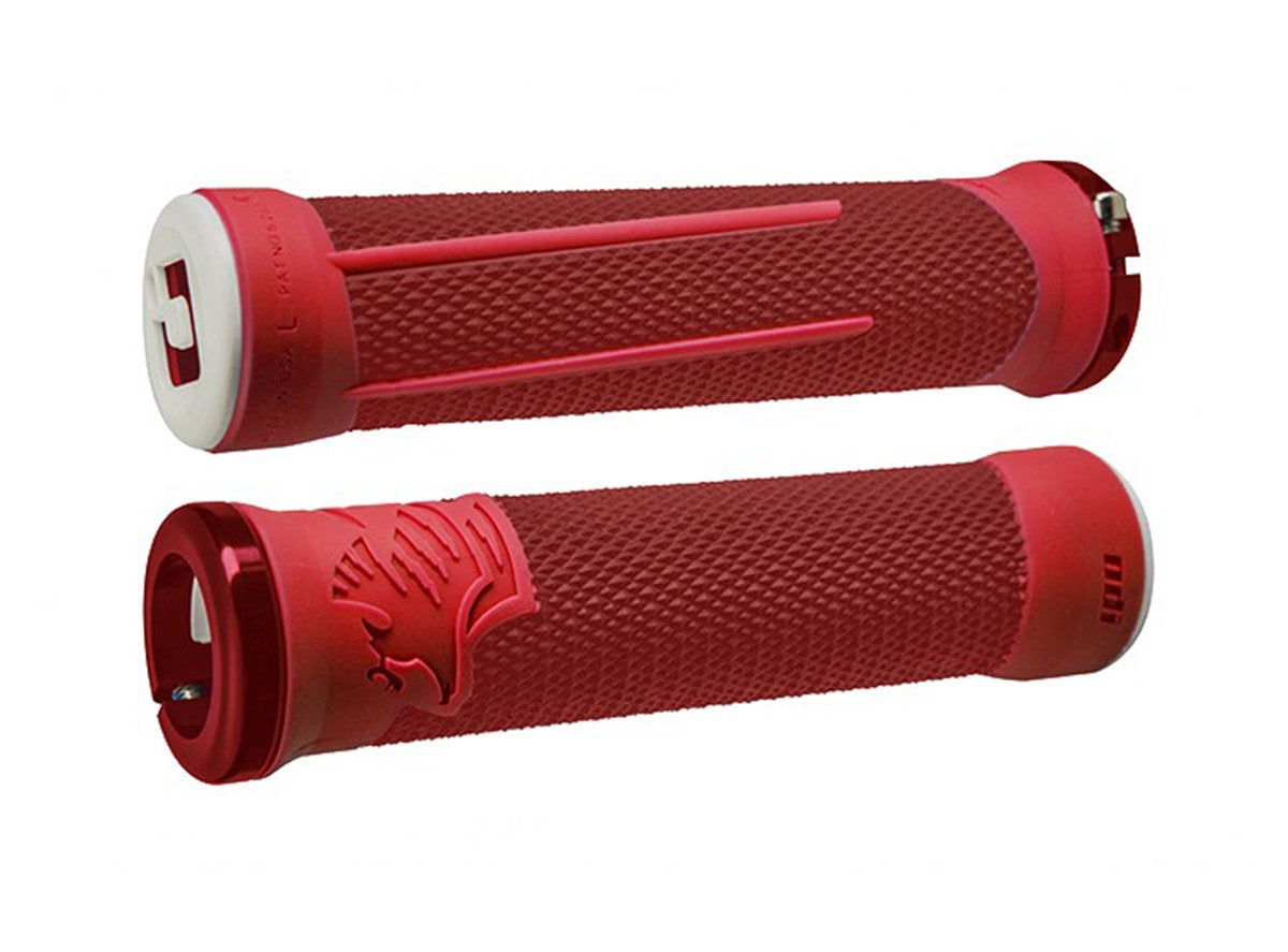 ODI AG-2 Lock-On Grips - Red-Red Red - Red Red Clamp 