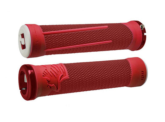 ODI AG-2 Lock-On Grips - Red-Red Red - Red Red Clamp 