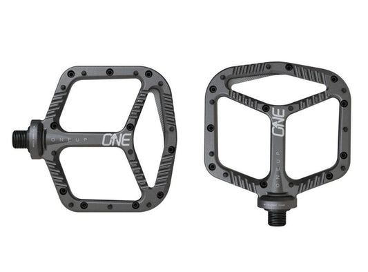 OneUp Aluminum Platform Pedals - Gray Gray  