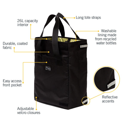 Po Campo Orchard Grocery Pannier - Black Ripstop