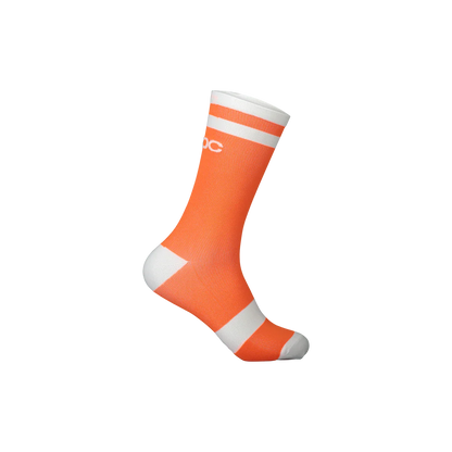 POC Lure Long MTB Sock - Zink Orange-Hydrogen White Zink Orange - Hydrogen White Small 