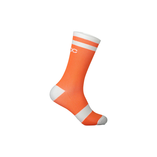 POC Lure Long MTB Sock - Zink Orange-Hydrogen White Zink Orange - Hydrogen White Small 