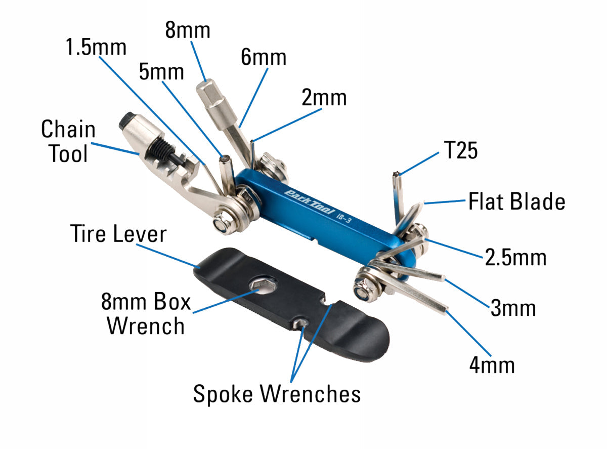 Park Tool I-Beam 3 Mini Folding Multi-Tool IB-3C - Blue Blue  