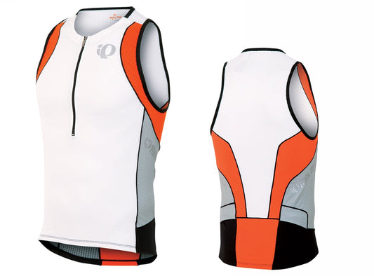 Pearl Izumi Elite InRCool Tri Singlet - White-Cherry Tomato White - Cherry Tomato Medium 
