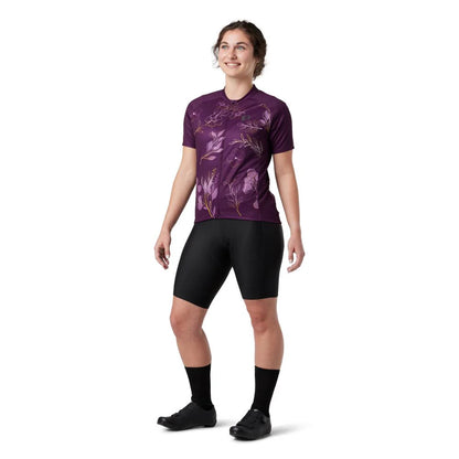 Pearl Izumi Classic Cycling Jersey - Womens - Dark Violet-Gold Wildflower