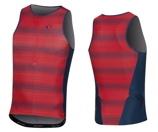 Pearl Izumi Elite Pursuit Graphic Tri Singlet - Torch Red-Navy STripe Torch Red - Navy Stripe 2X-Large 