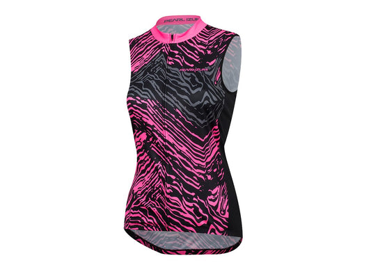 Pearl Izumi Select Escape Sleeveless Graphic Jersey - Womens - Screaming Pink-Black Phyllite Screaming Pink - Black Phyllite Small 