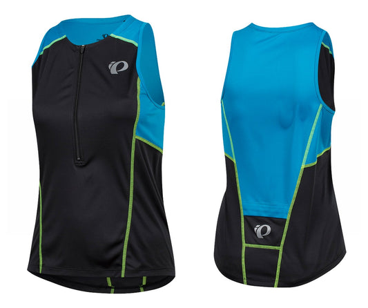 Pearl Izumi Select Pursuit Tri Sleeveless Jersey - Womens - Black-Atomic Blue Black - Atomic Blue Small 