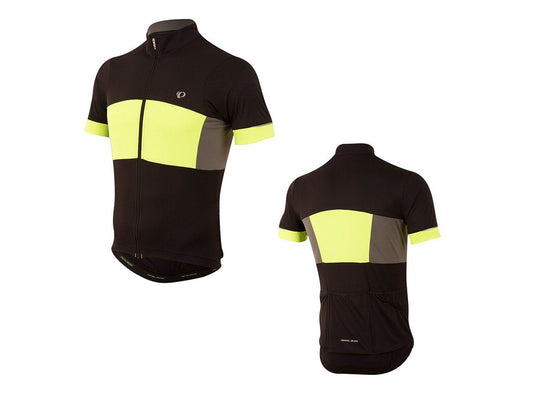 Pearl Izumi Elite Escape Semi Form Short Sleeve Road Jersey - Black-Screaming Yellow Black - Screaming Yellow Medium 