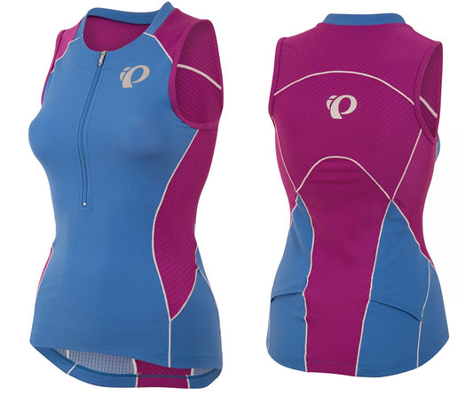Pearl Izumi Elite Pursuit Tri Sleeveless Jersey - Womens - Sky Blue-Purple Wine Sky Blue - Purple Wine Large 