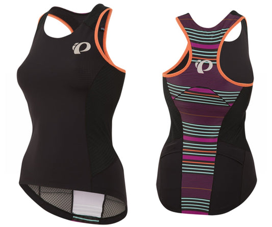 Pearl Izumi Elite Pursuit Tri Tank - Womens - Black-Purple Wine Stripe Black - Purple Wine Stripe Small 
