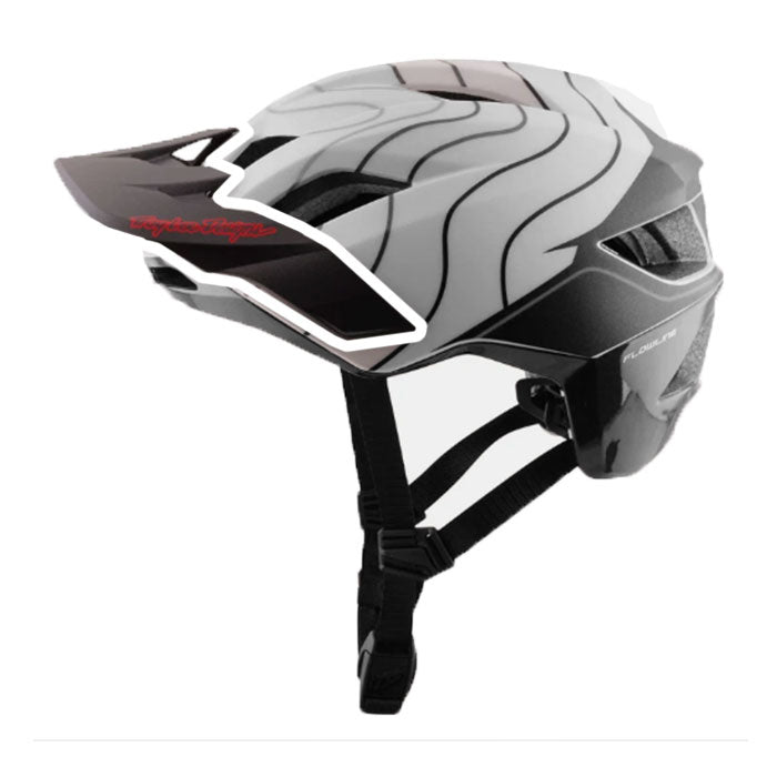 Troy Lee Designs Flowline SE Replacement Visor - Dipped - Pumice-Charcoal