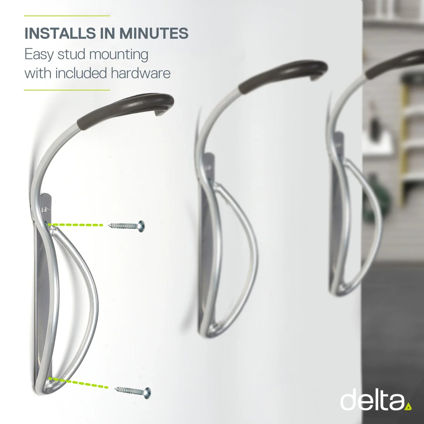 Delta Single Bike Wall Mount Rack - Silver Tray