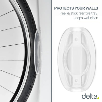 Delta Single Bike Wall Mount Rack - Silver Tray