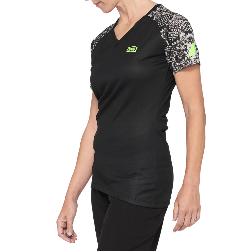 100% Airmatic Short Sleeve MTB Jersey - Womens - Black-Python