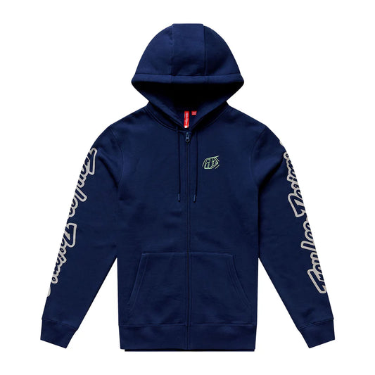 Troy Lee Designs Zip Up Hoodie - Badge - Navy-Sage