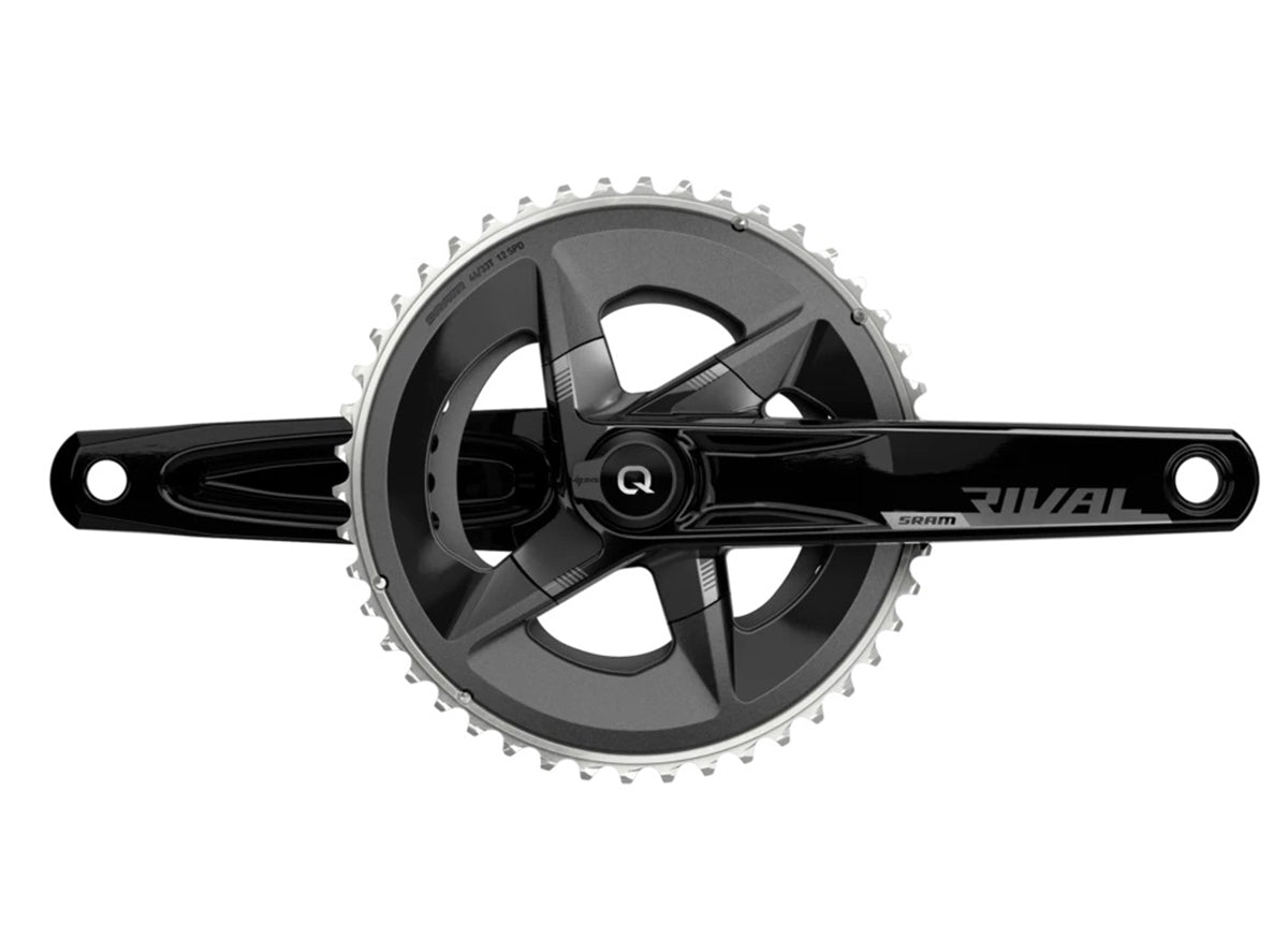 SRAM Rival AXS 12 Spd Road Crankset with Quarq Power Meter - Black Black 165mm - 46-33t 