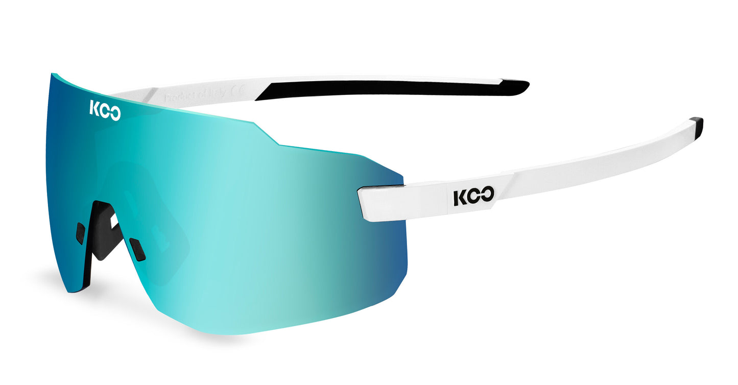 Koo Supernova Performance Sunglasses - White-Turquoise