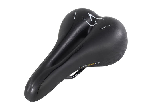 Serfas Elements Dual Density Comfort Saddle - Womens - With Cutout - Black - NLM Black NLM  