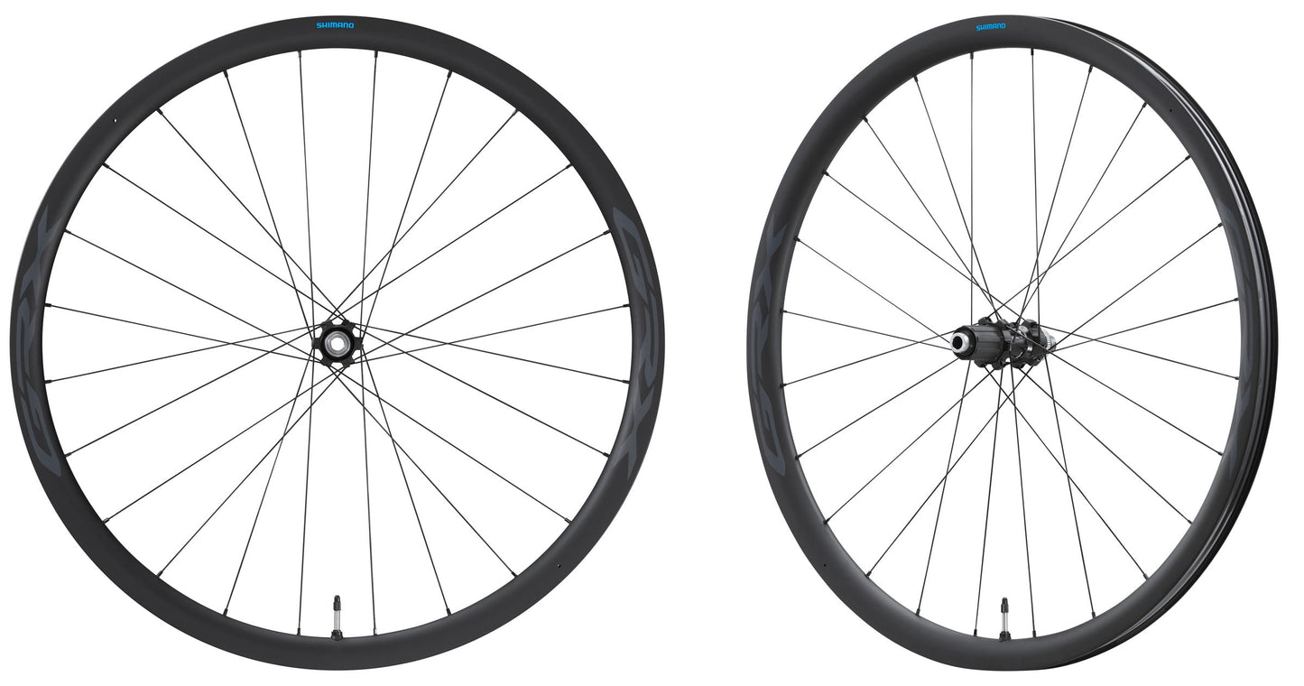Shimano GRX Carbon 700c Cyclocross Wheelset Black 12x100mm Front & 12x142mm Rear - E-Thru 