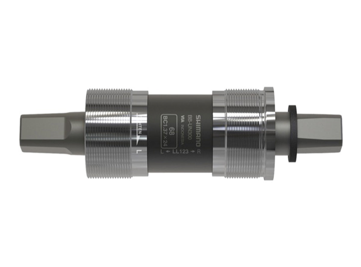 Shimano UN300 Square Taper Bottom Bracket Silver - Black 68 x 115mm With Fixing Bolt