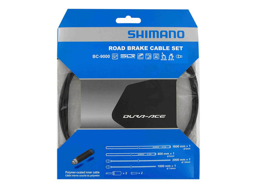Shimano Dura-Ace 9000 Road Polymer Brake Cable Set - Black Black 1.6 x 2000mm 