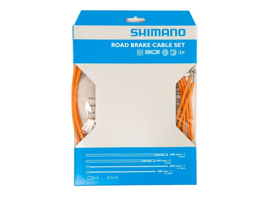 Shimano Road PTFE Brake Cable Set - Orange Orange  