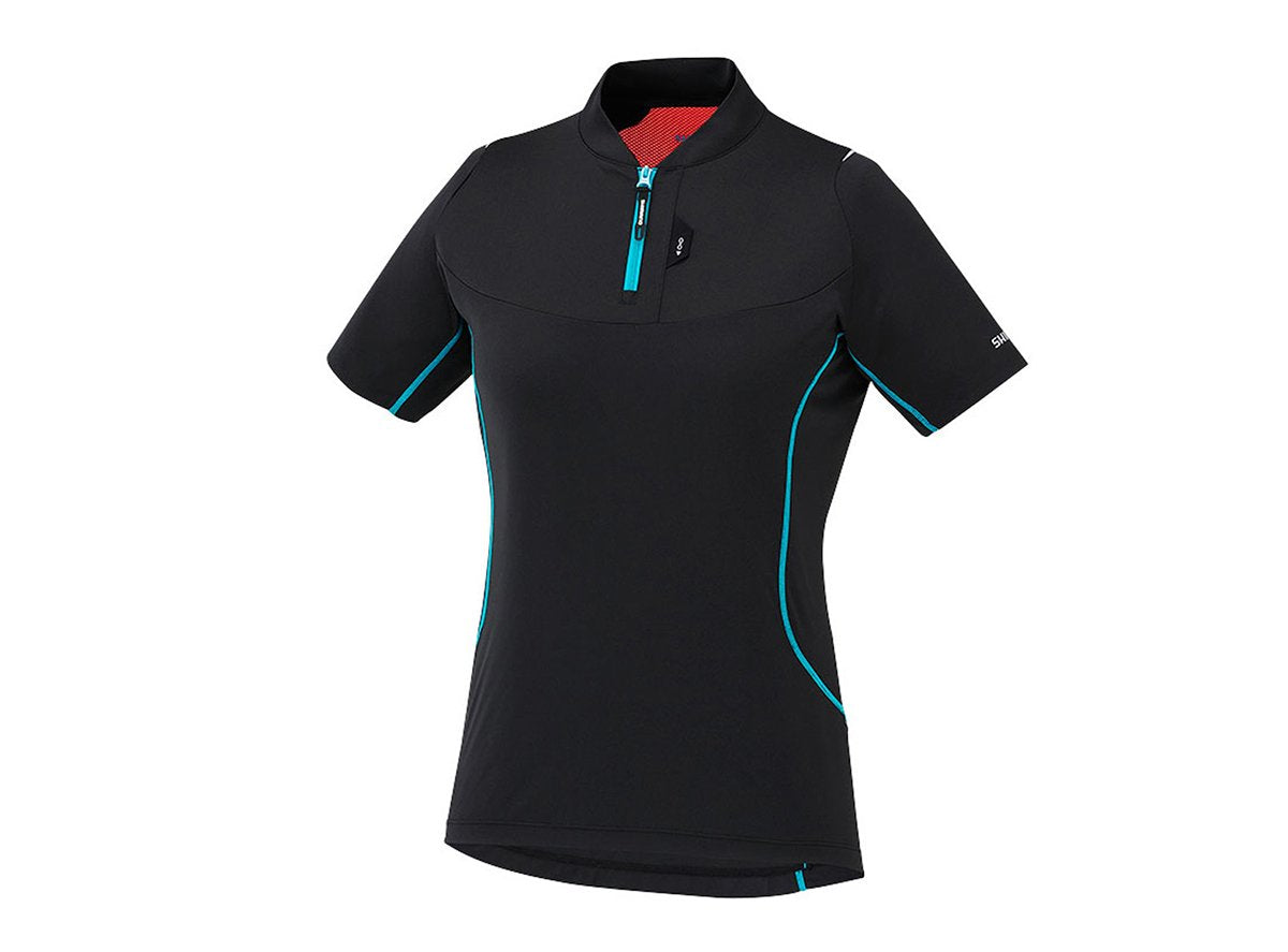 Shimano Touring Short Sleeve Road Jersey - Womens - Black Black Large 