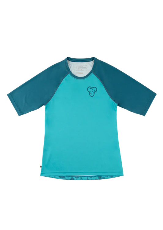 Sombrio Alder 2 3/4 Sleeve MTB Jersey - Womens - Mushroom-Boreal Blue-Skyline Blue Mushroom - Boreal Blue - Skyline Blue X-Small 
