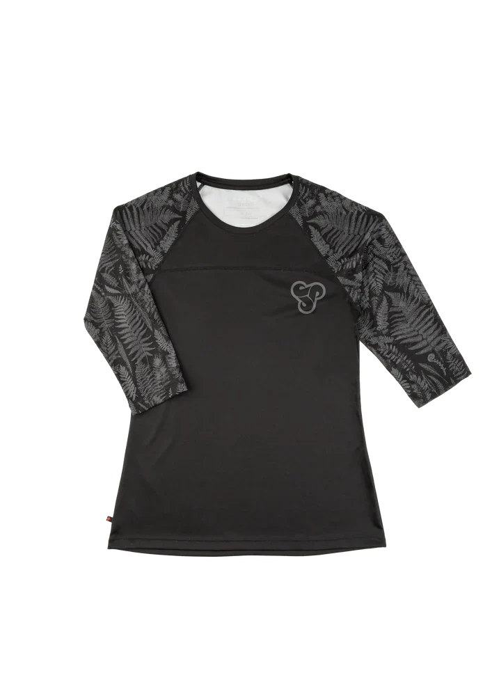 Sombrio Noble 2 3/4 Sleeve MTB Jersey - Womens - Fern Black Fern Black X-Small 