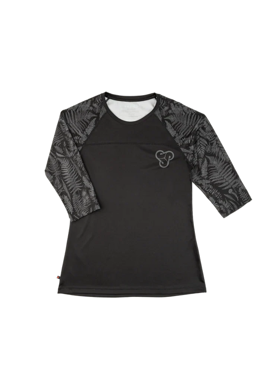 Sombrio Noble 2 3/4 Sleeve MTB Jersey - Womens - Fern Black Fern Black X-Small 