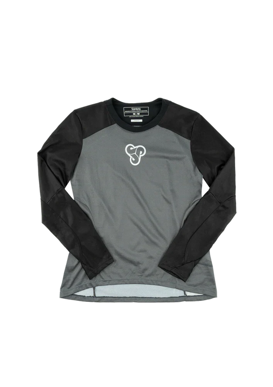 Sombrio Vanquish Long Sleeve MTB Jersey - Womens - Trilogy-Gray Trilogy - Gray X-Small 