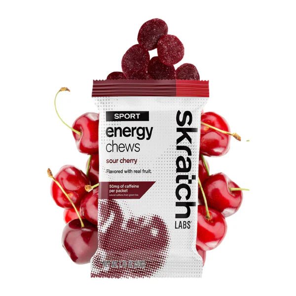 Skratch Labs Sport Energy Chews - Caffeinated Sour Cherry