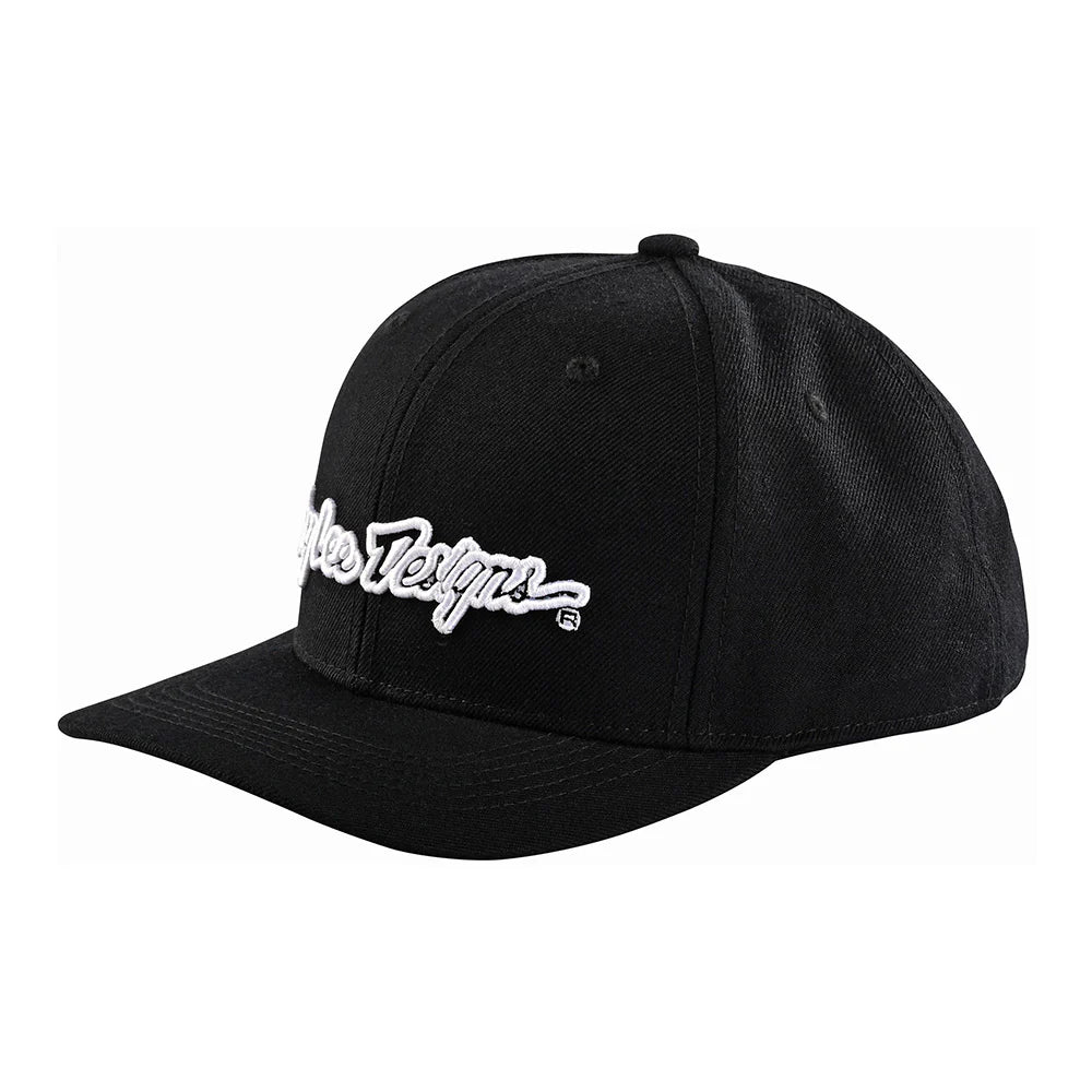 Troy Lee Designs Signature Curved Snapback Hat - Black