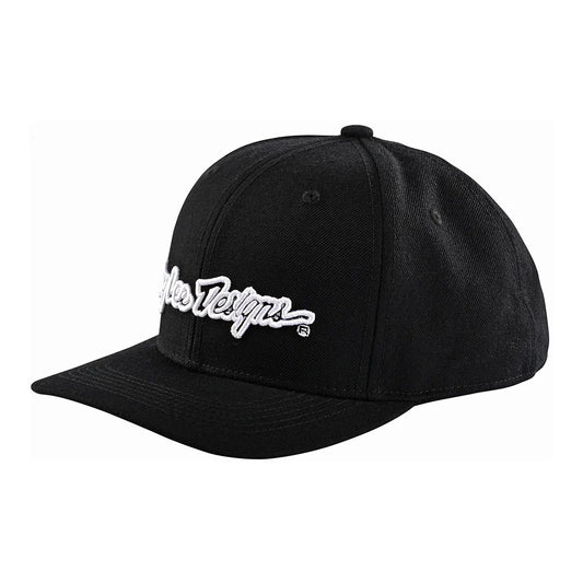 Troy Lee Designs Signature Curved Snapback Hat - Black