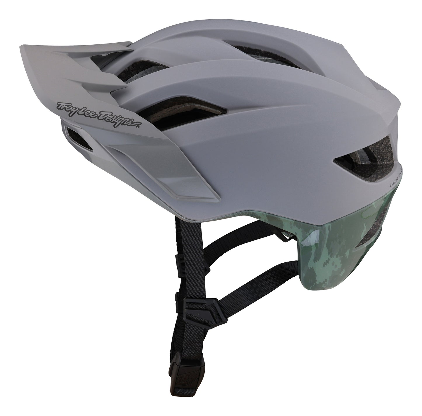 Troy Lee Designs Flowline SE MTB Helmet with MIPS - Radian Camo - Gray-Army Green - 2023