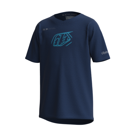 Troy Lee Designs Skyline Short Sleeve MTB Jersey - Iconic - Youth - Navy - 2023