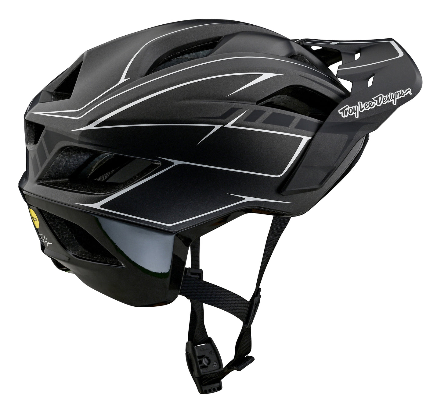 Troy Lee Designs Flowline SE MTB Helmet - Badge - Pinstripe - Charcoal-Black