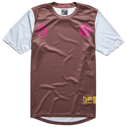 Troy Lee Designs Flowline Short Sleeve MTB Jersey - Flipped - Chocolate