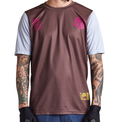 Troy Lee Designs Flowline Short Sleeve MTB Jersey - Flipped - Chocolate