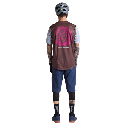 Troy Lee Designs Flowline Short Sleeve MTB Jersey - Flipped - Chocolate