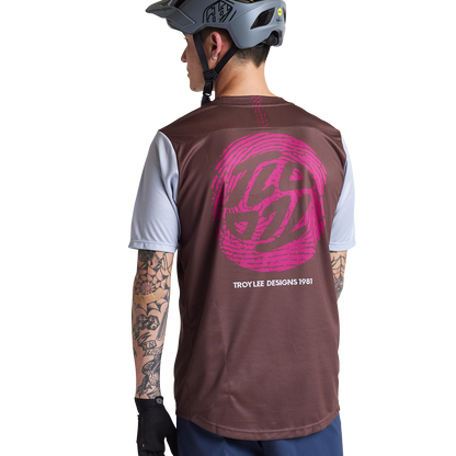 Troy Lee Designs Flowline Short Sleeve MTB Jersey - Flipped - Chocolate