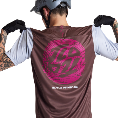Troy Lee Designs Flowline Short Sleeve MTB Jersey - Flipped - Chocolate