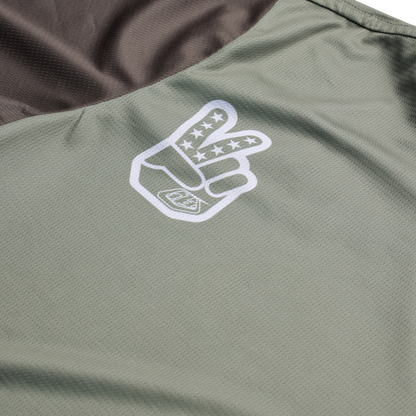Troy Lee Designs Flowline Short Sleeve MTB Jersey - Flipped - Olive