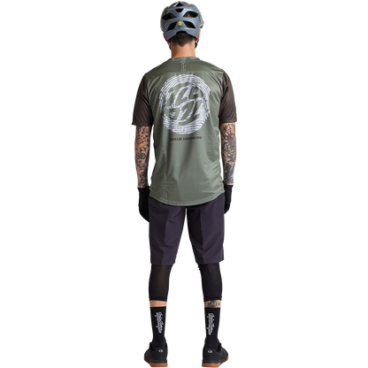 Troy Lee Designs Flowline Short Sleeve MTB Jersey - Flipped - Olive