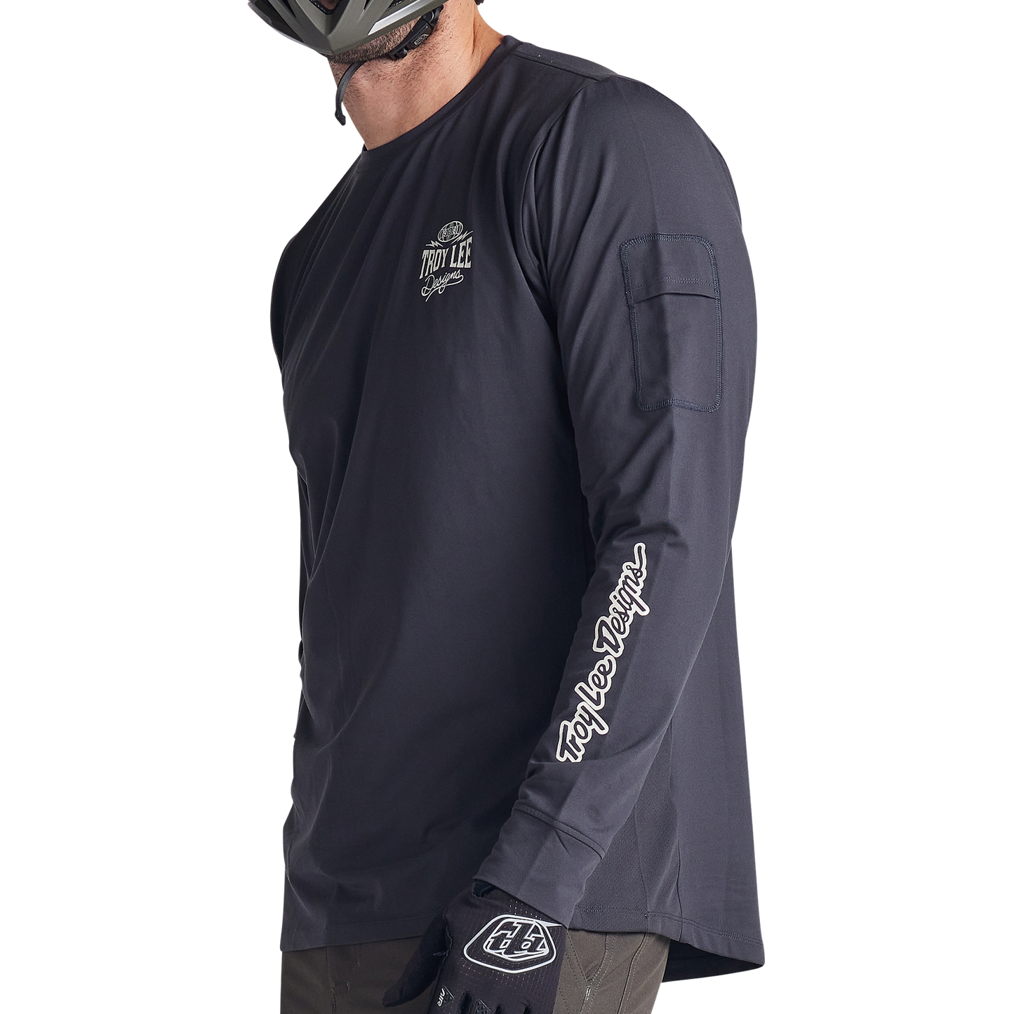 Troy Lee Designs Ruckus Long Sleeve Ride Tee - Bolts - Carbon