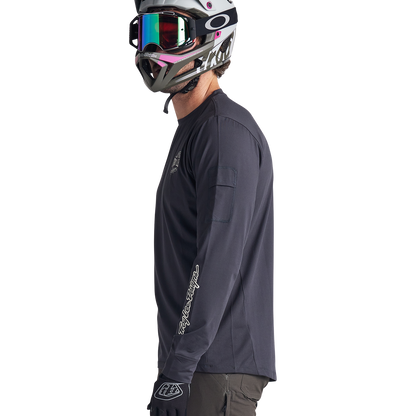 Troy Lee Designs Ruckus Long Sleeve Ride Tee - Bolts - Carbon