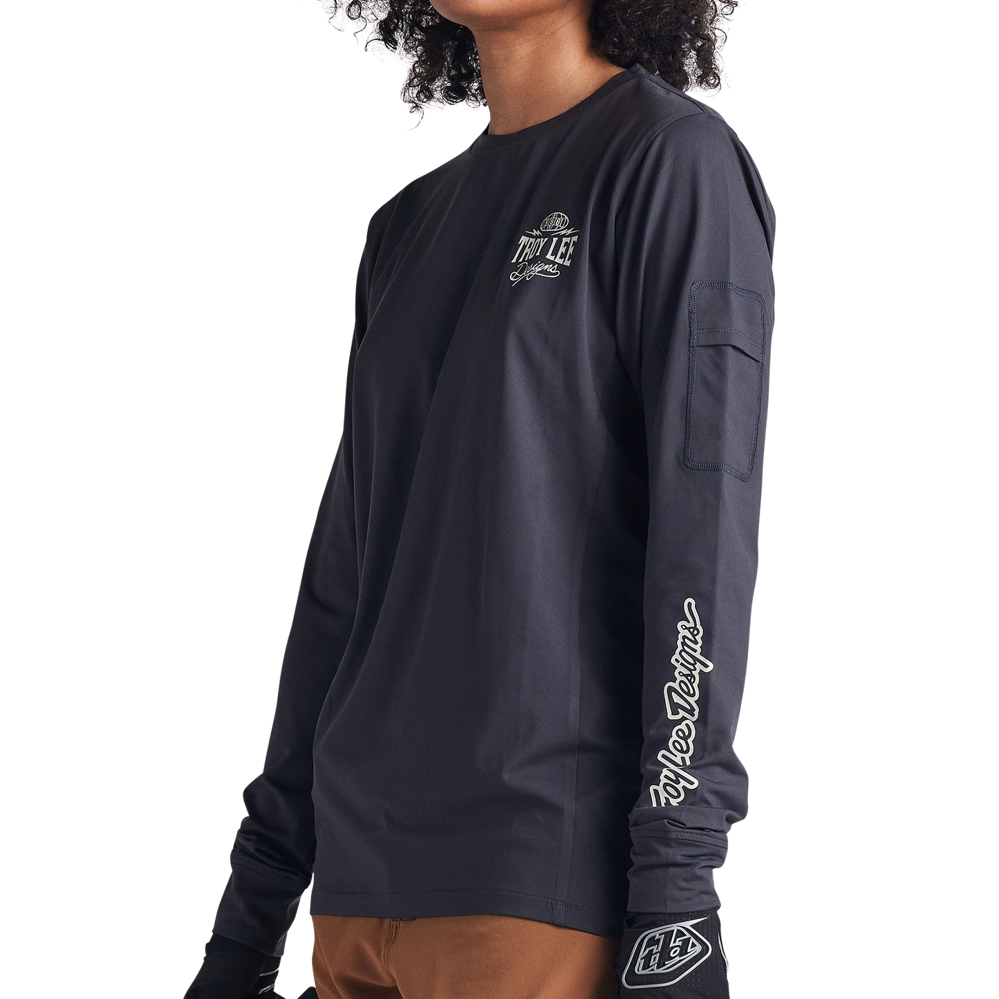 Troy Lee Designs Ruckus Long Sleeve Ride Tee - Bolts - Carbon