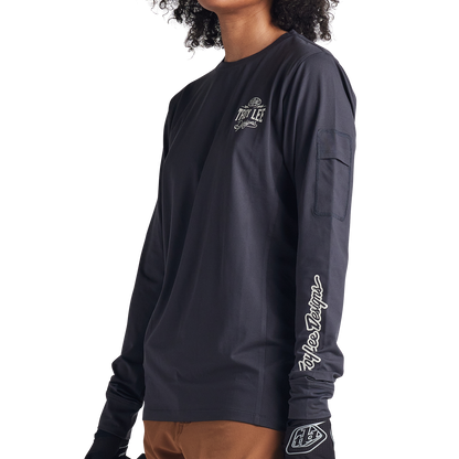 Troy Lee Designs Ruckus Long Sleeve Ride Tee - Bolts - Carbon