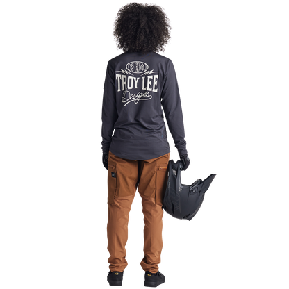 Troy Lee Designs Ruckus Long Sleeve Ride Tee - Bolts - Carbon
